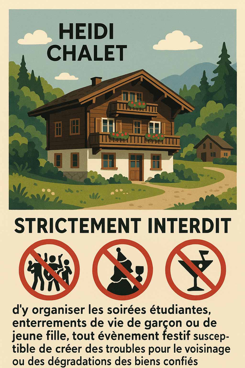 Fêtes interdites dans le chalet